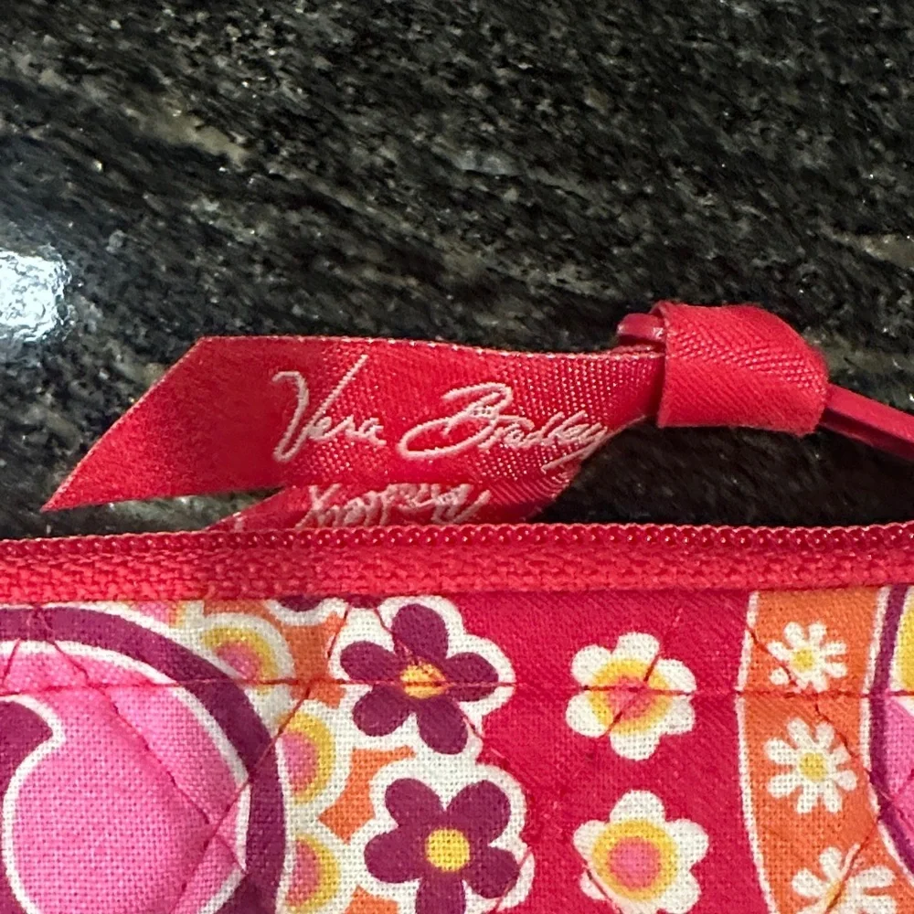 Vera Bradley Red and Orange Floral Cosmetic Bag